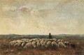 A Shepherd With His Flock - Taco Mesdag Kzn