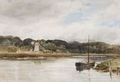 River Scene With Windmill - Edmund Morison Wimperis