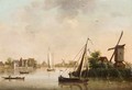 Canal Landscape With Windmills - Dutch School