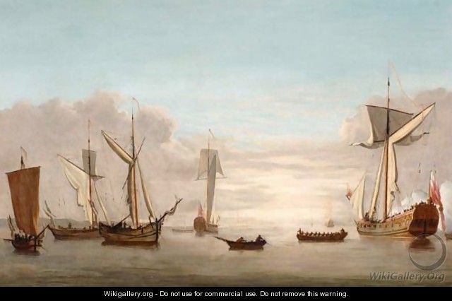 Third Raters At Anchor With Surrounding Shipping - (after) Peter Monamy