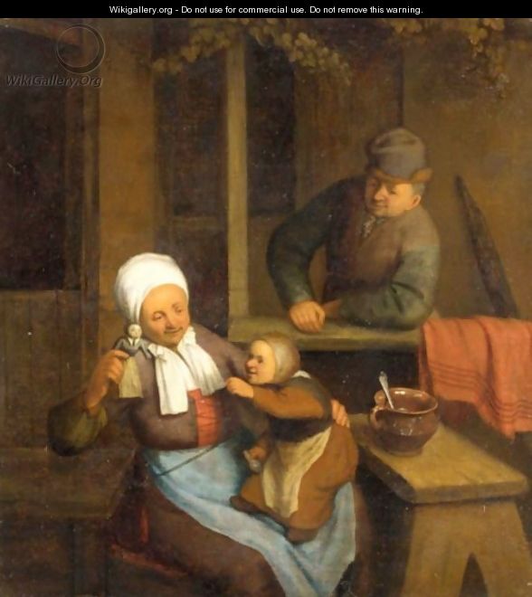 A Family At Play - (after) Adriaen Jansz. Van Ostade