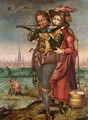 A Crossbowman And A Maid In A Landscape Before A Town - (after) Hendrick Goltzius
