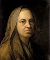 A Portrait Of An Elderly Lady, Head And Shoulders, Wearing A Headscarf - Balthasar Denner