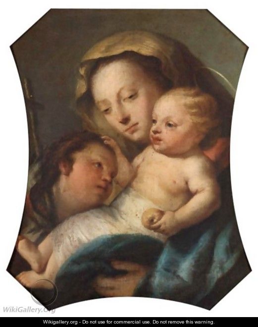 Madonna And Child With St. John The Baptist - (after) Giovanni Domenico Tiepolo