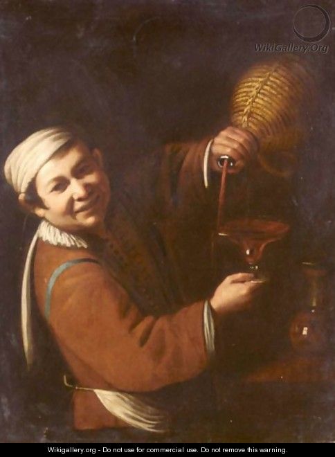 A Young Boy Serving Wine - (after) Jusepe De Ribera