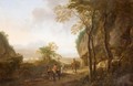 An Extensive River Landscape With Travellers On A Path In The Foreground - (after) Jan Both