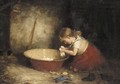Washing Her Socks - Robert Gemmell Hutchison