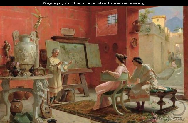 Italian, 19th Century The Art Lesson - Ettore Forti