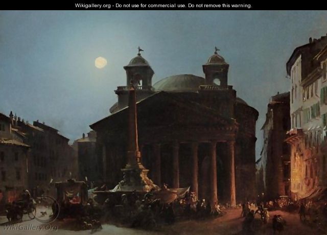 The Pantheon By Moonlight - Ippolito Caffi