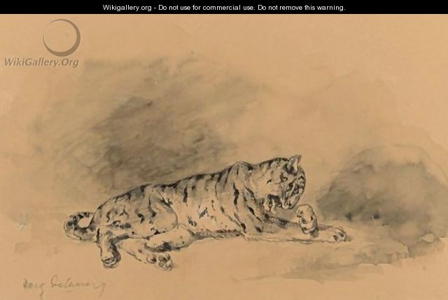 Study Of A Tiger - Eugene Delacroix
