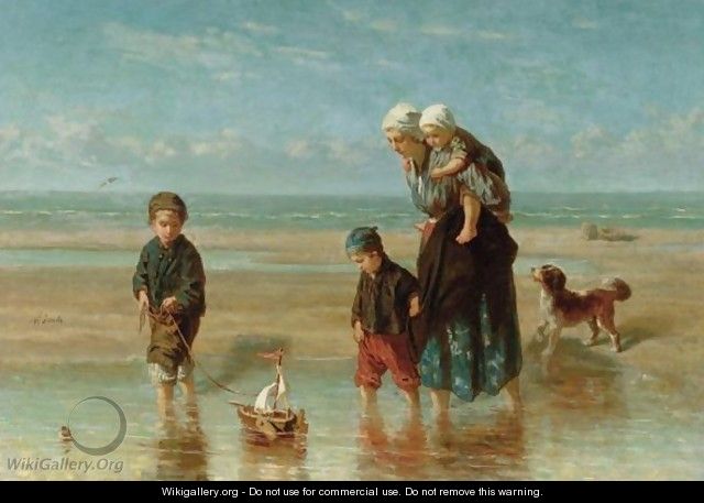 Mother And Children By The Shore - Jozef Israels