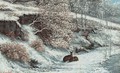 Biches Dans La Neige - Gustave Courbet