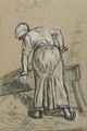 Study Of A Woman Breaking Flax - Jean-Francois Millet