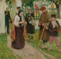 Leaving Church - Alexei Mikhailovich Korin