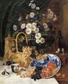 Floral Still Life With Grapes And Pomegrantes - Eugene Henri Cauchois