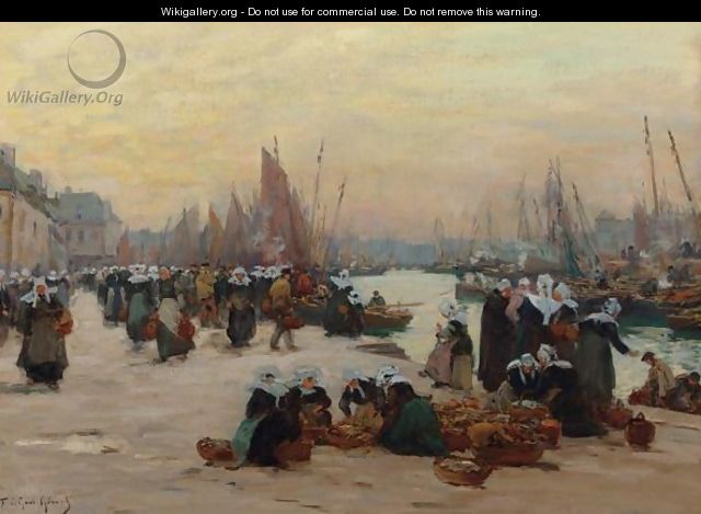Port Scene In Brittany - Fernand Marie Eugene Legout-Gerard