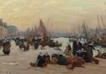 Port Scene In Brittany - Fernand Marie Eugene Legout-Gerard