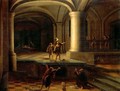 Interior Of A Church Crypt With Figures By Torchlight - Hendrick Van Steenwijk II