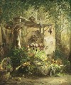 Vegetables And Chickens In A Garden - Maria Vos