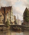 A Canal In A Dutch Town - Eduard Alexander Hilverdink