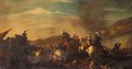 A Battle Scene With Cavalry Skirmishing - (after) Antonio Calza