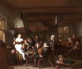 A Tavern Interior With A Merry Company Drinking And Smoking - Hendrik De Valk