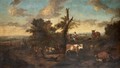 An Italianate Landscape With Drovers And Their Animals - (after) J. Tillemans