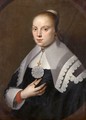 Portrait Of A Young Girl, Half Length, Wearing A Black Dress And A White Ruff And A Coral Bracelet - Dutch School