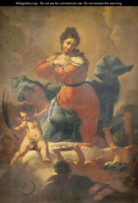 Saint Lucy With Putti - (after) Giovanni Battista Piazzetta