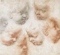 Sheet Of Seven Studies Of The Head Of A Young Child - Francesco Vanni