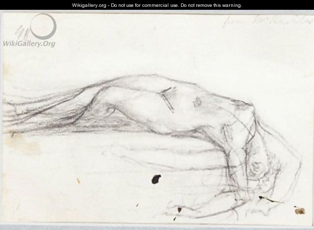 A Female Nude Lying Backwards On A Bed A Study For 