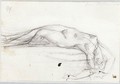 A Female Nude Lying Backwards On A Bed A Study For 'The Nightmare' - Johann Heinrich Fussli