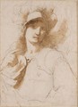 Study Of A Warrior Wearing A Plumed Helmet -  Bolognese School