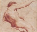 Seated Male Nude With Raised Arm, Seen From Behind - Annibale Carracci