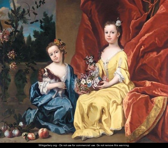 Portrait Of Catherine Sancroft (C. 1716-1780) And Her Sister Elizabeth (1714-1788) - James Francis Maubert