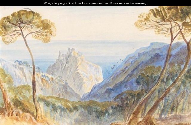 View Of Eze, Italy - Edward Lear
