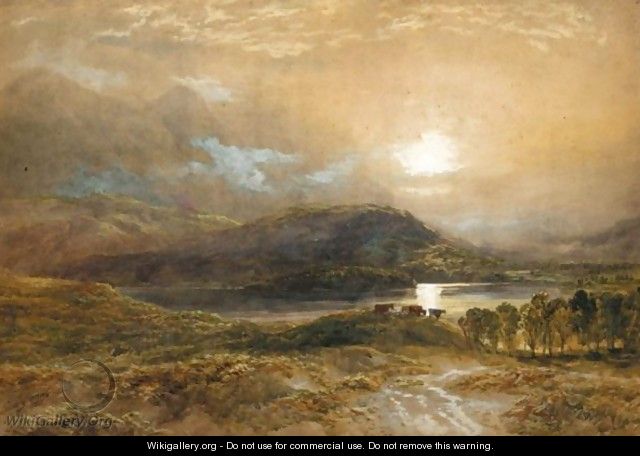 River Landscape With Cattle - Samuel Bough