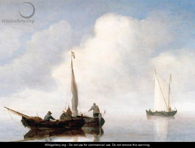 Small Craft In A Calm Off The Dutch Coast - Willem van de, the Elder Velde