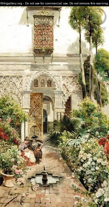 A Garden In Seville - Manuel Garcia y Rodriguez