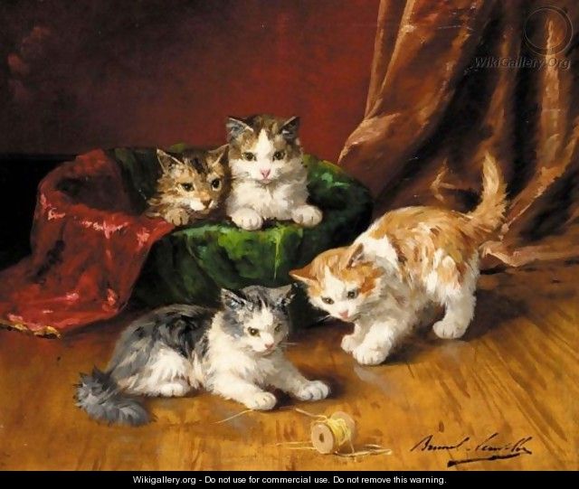 Playful Kittens - Alphonse de Neuville