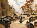 The Market At Concarneau - Fernand Marie Eugene Legout-Gerard