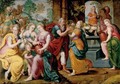 Rebecca And Eliezer At The Well - Flemish School