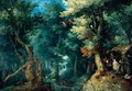 Wooded Landscape With Saints Anthony And Paul The Hermit Assailed By Demons - Gillis van Coninxloo