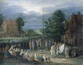 A Village Scene With Figures Shooting The Popingay And Dancing Around A Maypole - (after) Jan The Elder Brueghel