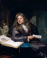 Portrait Of A Collector In His Study, Seated At A Table, Holding A Drawing And Surrounded By Sculptures And A Drawing Folio - David van der Plaes