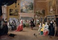 An Interior With An Elegant Company Dancing And Playing Cards - Hieronymus Janssens