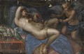 Venus Reclining With Cupid - (after) Dirck De Quade Van Ravesteyn