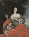A Portrait Of A Lady As Venus, Seated Three-Quarter Length, Together With Cupid - (after) Loo, Carle van