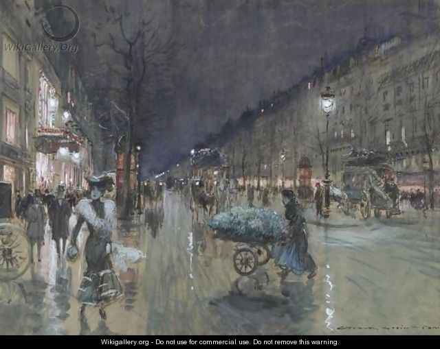 La Porte St. Denise At Night - Georges Stein