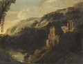 An Italianate Mountainous Landscape With A Washerwoman In The Foregroud Near A Stream - (after) Bartholomeus Breenbergh